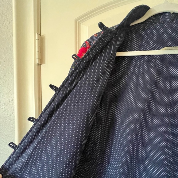 Handmade Quilt jacket Blue and Red Calico prints Americana - Picture 7 of 10